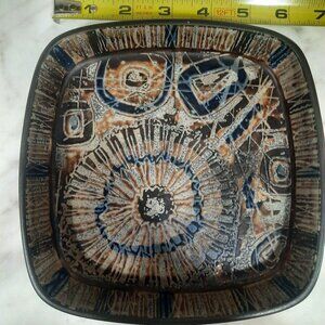 1960 Danish Mid-Century Baca Faience Plate by Nils Thorsson for Royal Copenhagen